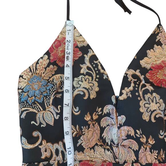 L'Atiste by Amy Mini Dress Size Med Embroidered Black Whimsygoth Wedding Guest - Picture 6 of 10